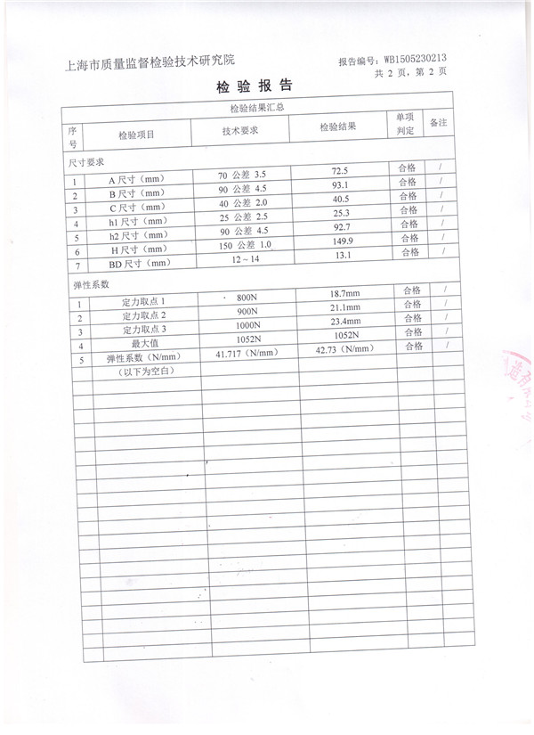 上海淞江ZTY型风机吊式弹簧减震器检验报告